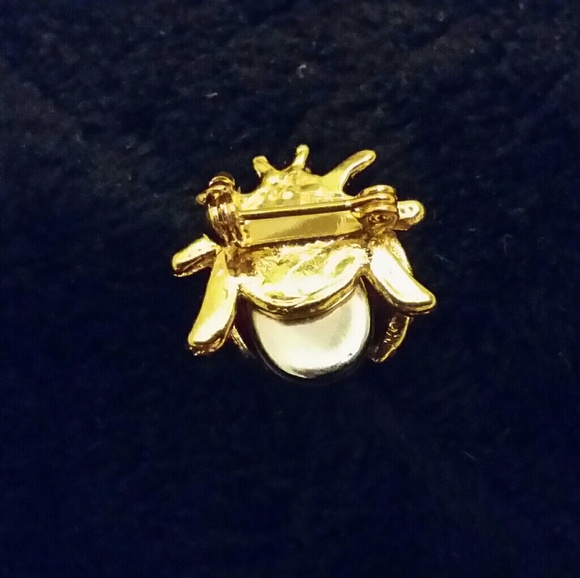 1980s crystal ladybug pin - Picture 2 of 4